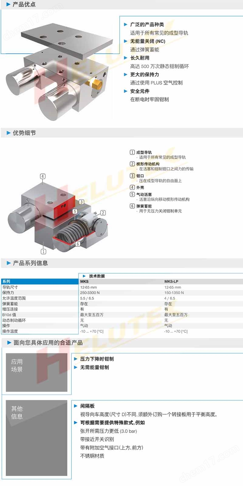 ZIMMER氣動導軌鉗制元件MKS1501A夾緊元件
