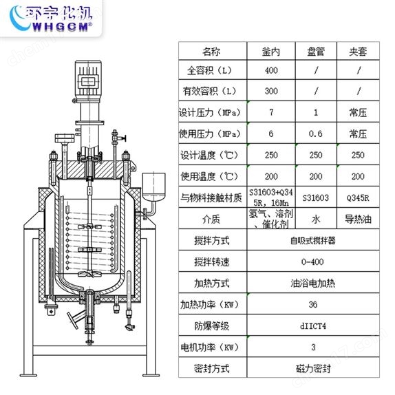 不銹鋼防爆加氫反應(yīng)釜